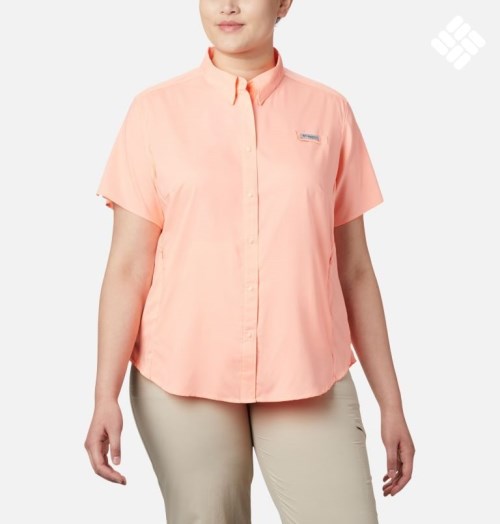 Columbia PFG Tamiami II Kort Sleeve Skjorte Dame Rosa | Plus Size 62190K